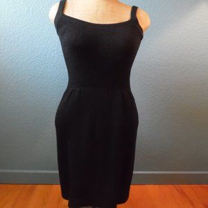 St John For Saks Fifth Avenue - strappy black knit short form fitting dress